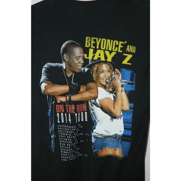On The Run Tour Jay Z Beyonce Concert T-Shirt 2014 Black Size Small - Picture 3 of 5